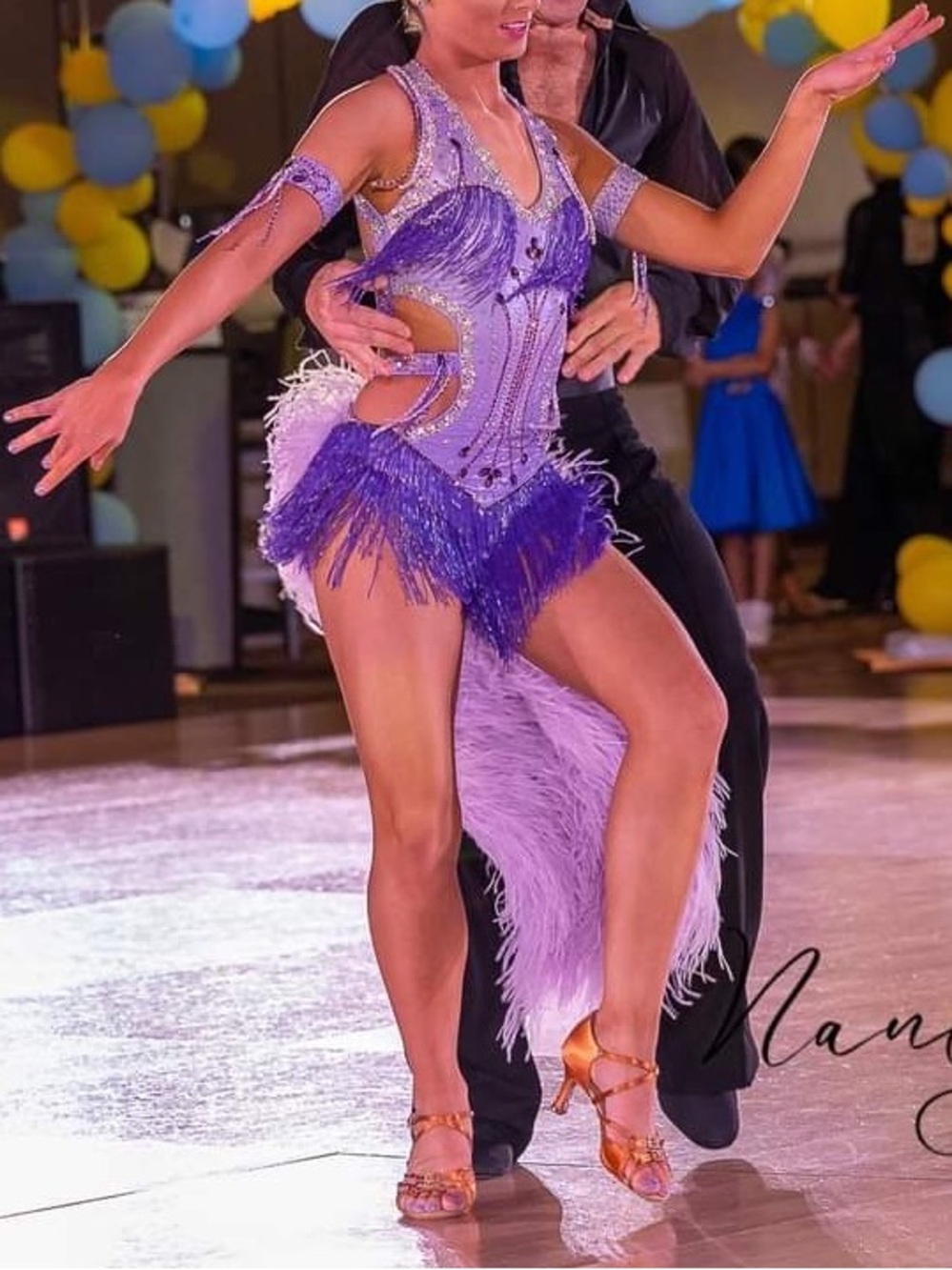 Beautiful, custom Latin ballroom dress - rhinestones are Swarovski crystals
